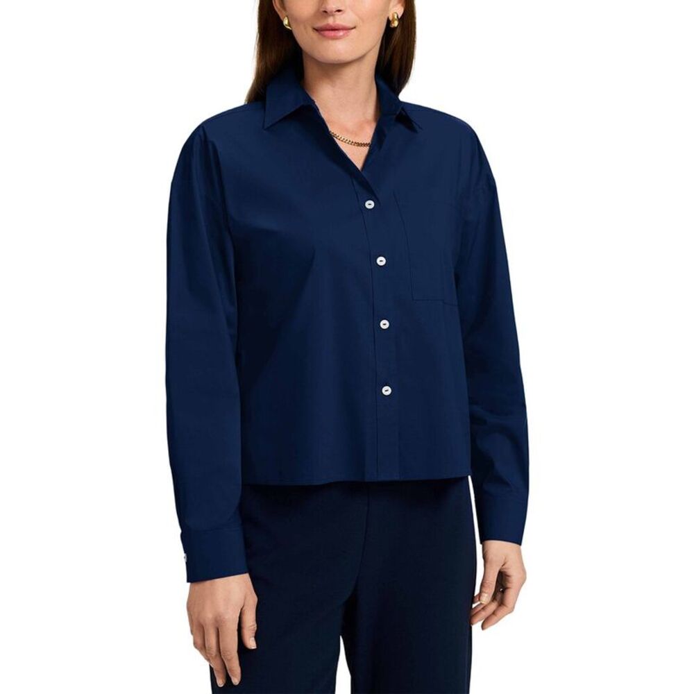 Foxcroft Womens Marina Shirt, Blue